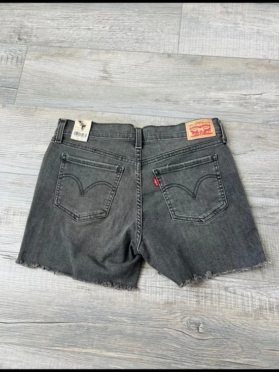 Levi's Women's Black Washed Denim Jean Shorts - Picture 3 of 4